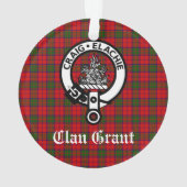 Clan Grant Crest Badge en Tartan  Ornament (achterkant)