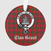 Clan Grant Crest Badge en Tartan  Ornament (voorkant)