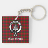 Clan Grant Crest Badge en Tartan Sleutelhanger (Achterkant)