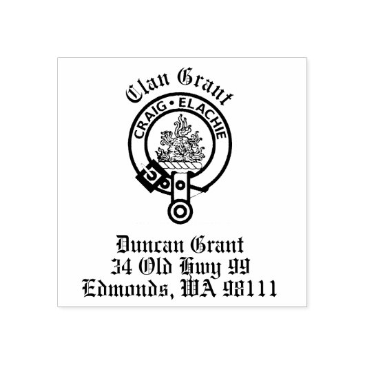 Clan Grant Crest Badge Rubberstempel (Afrduk)
