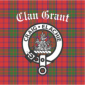 Clan Grant Crest Badge & Tartan Sticker (Voorkant)