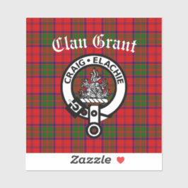 Clan Grant Crest Badge & Tartan Sticker