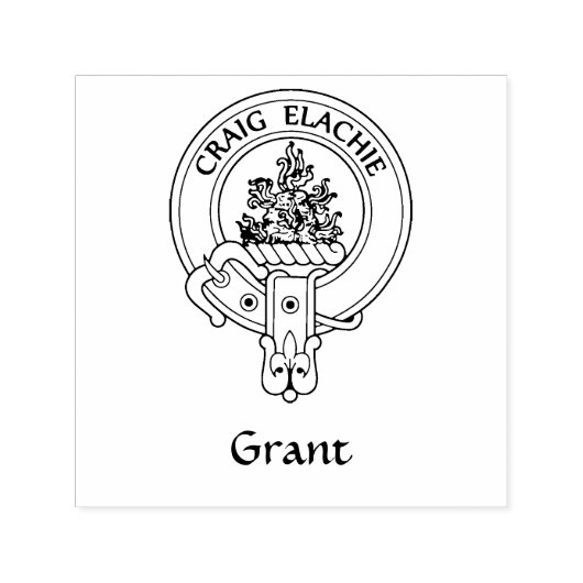 Clan Grant Crest Rubber Stamp Zelfinktende Stempel (Design)