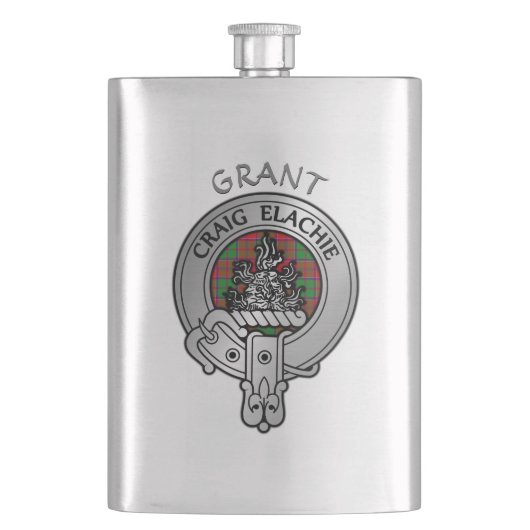 Clan Grant Crest & Tartan Flacon (Voorkant)