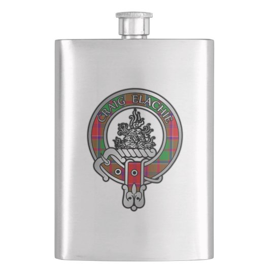 Clan Grant Crest & Tartan Flask Flacon (Voorkant)