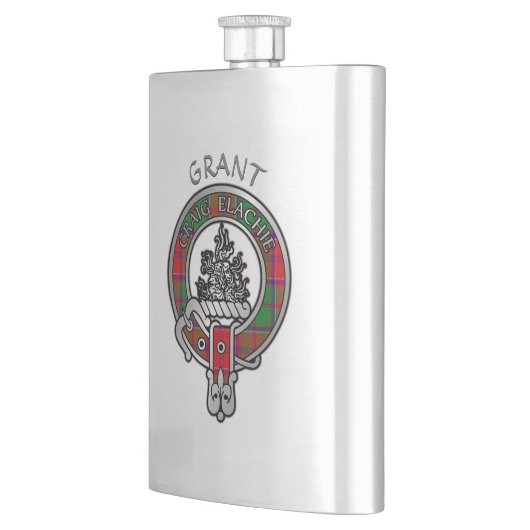 Clan Grant Crest & Tartan Flask Flacon (Links)