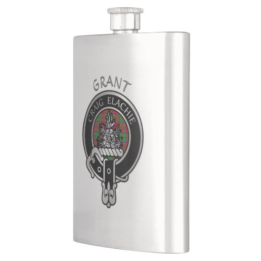 Clan Grant Crest & Tartan Flask Flacon (Links)