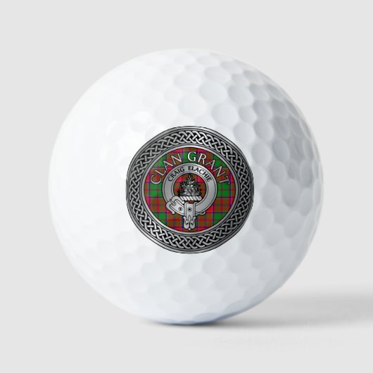Clan Grant Crest & Tartan Knot Golfballen (Voorkant)