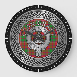 Clan Grant Crest & Tartan Knot Grote Klok