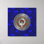 Clan Grant Crest & Tartan Knot op Thistle Canvas Afdruk (Voorkant)
