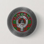 Clan Grant Crest & Tartan Knot Ronde Button 5,7 Cm (Voorkant)
