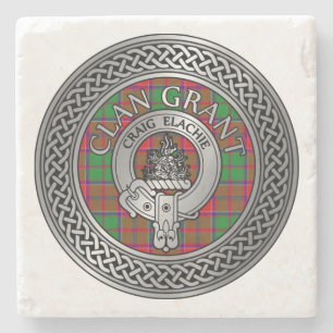 Clan Grant Crest & Tartan Knot Stenen Onderzetter