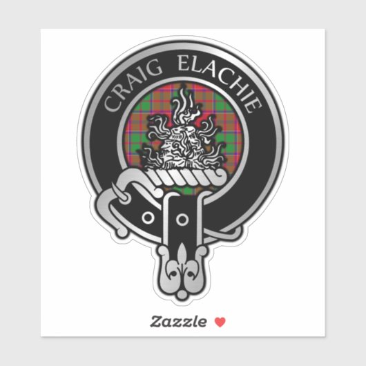 Clan Grant Crest & Tartan Sticker (Vel)