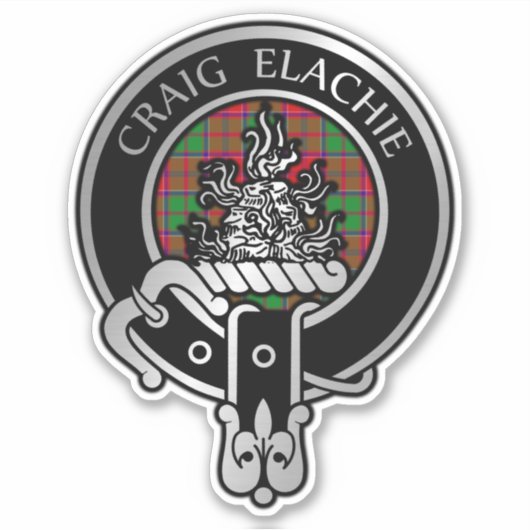 Clan Grant Crest & Tartan Sticker (Voorkant)