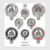 Clan Grant Crest & Tartan Sticker (Vel)