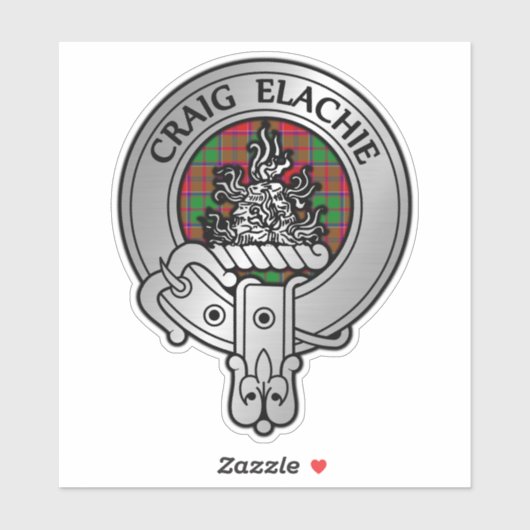 Clan Grant Crest & Tartan Sticker (Vel)
