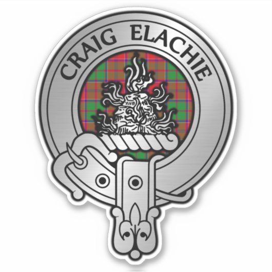 Clan Grant Crest & Tartan Sticker (Voorkant)