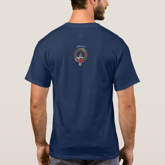Clan Grant Crest & Tartan T-Shirt (Achterkant)