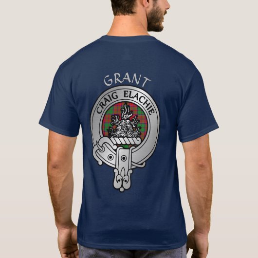 Clan Grant Crest & Tartan T-shirt (Achterkant)