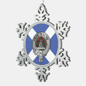 Clan Grant Crest & Tartan Tin Sneeuwvlok Ornament (Rechts)