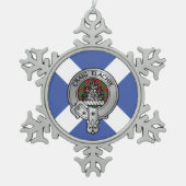 Clan Grant Crest & Tartan Tin Sneeuwvlok Ornament (Voorkant)
