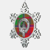 Clan Grant Crest & Tartan Tin Sneeuwvlok Ornament (Rechts)