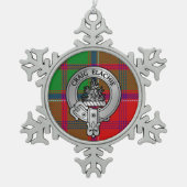 Clan Grant Crest & Tartan Tin Sneeuwvlok Ornament (Voorkant)