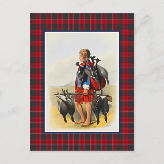 Clan Grant  Illustratie Tartan Lijst Briefkaart (Voorkant)