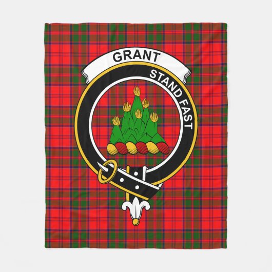 Clan Grant Modern Tartan Pset Fleece Deken (Voorkant)