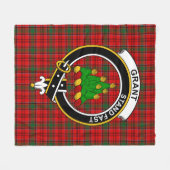Clan Grant Red Tartan Pset Fleece Deken (Voorkant (Horizontaal))