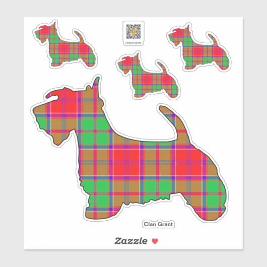 Clan Grant Scottie Sticker (Vel)