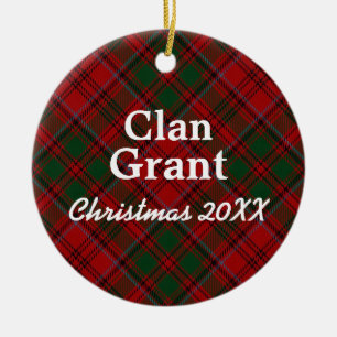 Clan Grant Scottish Tartan Keramisch Ornament