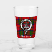 Clan Grant Tartan en Crest Badge Glas (Voorkant)