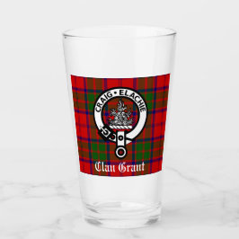 Clan Grant Tartan en Crest Badge Glas