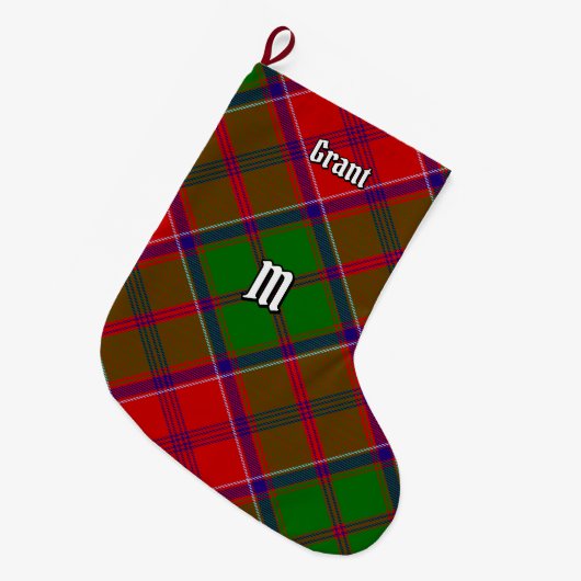 Clan Grant Tartan Grote Kerstsok (Voorkant (Hangend))