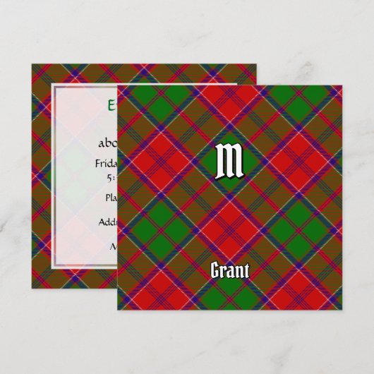 Clan Grant Tartan Kaart (Voorkant / Achterkant)