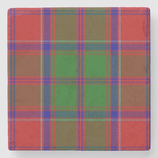 Clan Grant Tartan Pset Stone Onderzetter (Voorkant)