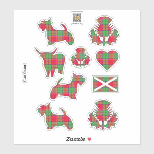 Clan Grant Tartan Sticker (Vel)