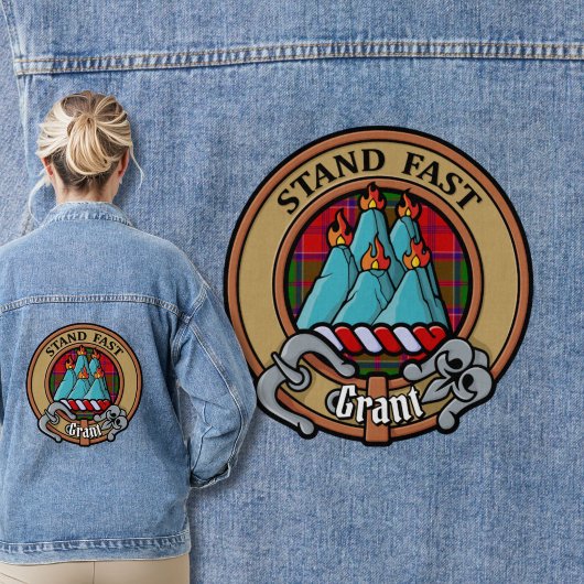 Clan Grant Wapen over Tartan Denim Jacket