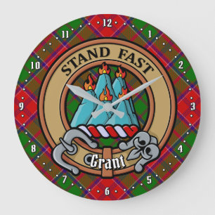 Clan Grant Wapen over Tartan Grote Klok