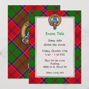 Clan Grant Wapen over Tartan Kaart
