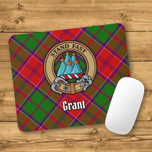 Clan Grant Wapen over Tartan Muismat