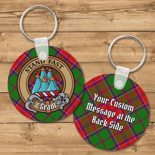 Clan Grant Wapen over Tartan Sleutelhanger