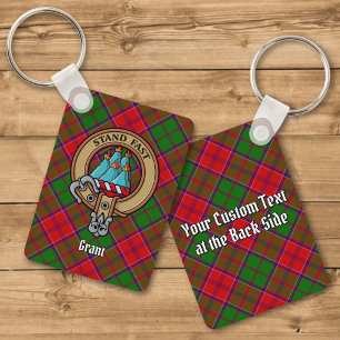 Clan Grant Wapen over Tartan Sleutelhanger