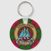 Clan Grant Wapen over Tartan Sleutelhanger (Voorkant)