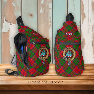 Clan Grant Wapen over Tartan Sling Bag