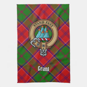 Clan Grant Wapen over Tartan Theedoek