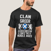 Clan GREER Schotse familie Clan Schotland verwoest T-shirt (Voorkant)