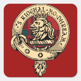 Clan Gregor Badge Tartan Sticker Rood