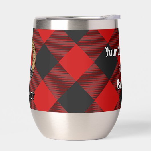 Clan Gregor Crest over Rob Roy Tartan (Links)